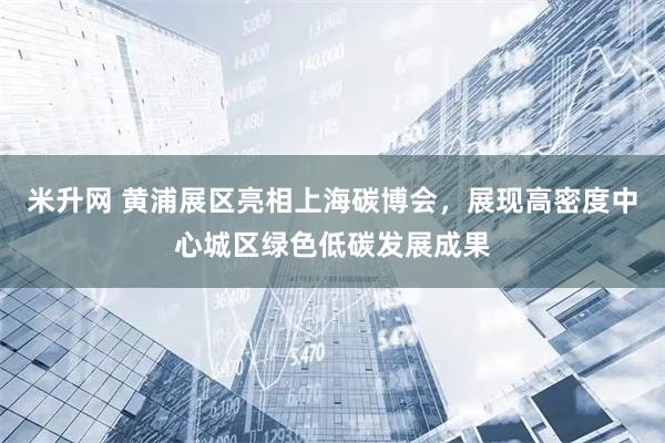 米升网 黄浦展区亮相上海碳博会，展现高密度中心城区绿色低碳发展成果