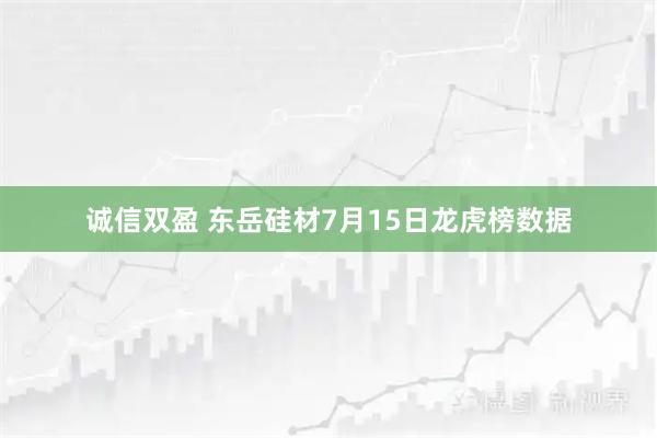 诚信双盈 东岳硅材7月15日龙虎榜数据