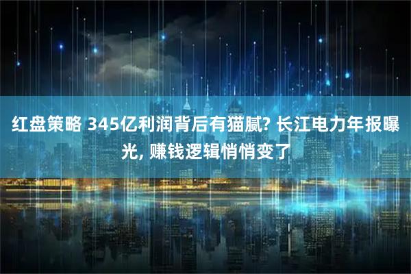 红盘策略 345亿利润背后有猫腻? 长江电力年报曝光, 赚钱逻辑悄悄变了